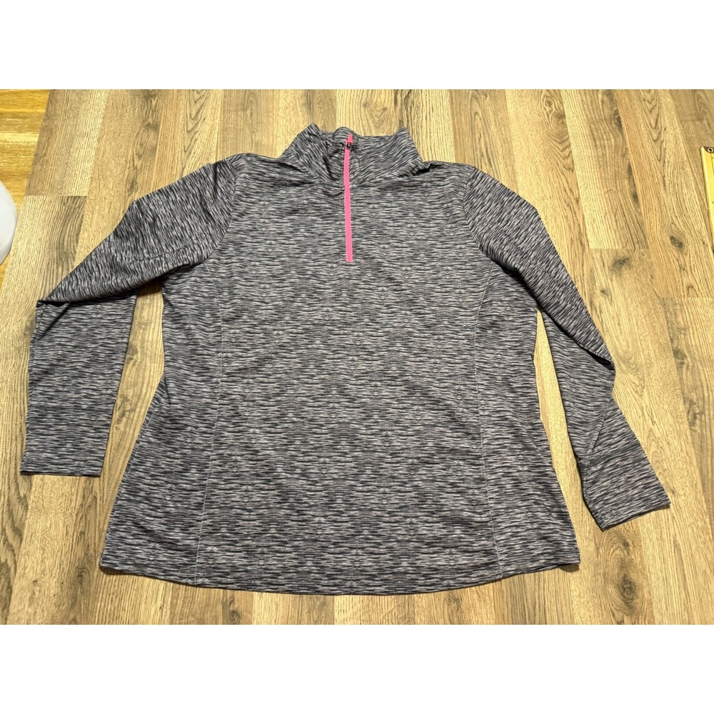 Zone Pro Shirt Women's Plus Size 1X Gray Black Long Sleeve Pink 1/4 Zip